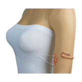 New Women Rose Gold Color Metal Upper Arm Cuff Bracelet Cobra Snake Wrap Around