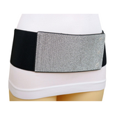 Women Wide Black Stretch Band Fashion Belt Silver Rhinestones Fit Size S M