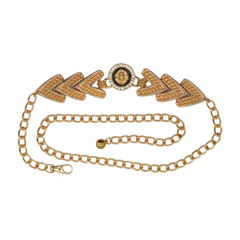 Brand New Women Gold Metal Arrowhead Waistband Fashion Belt Lion Head Coin Charm Size XS S M L XL XXL - WB20