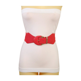 New Women Coral Elastic Waistband Fashion Belt Hip High Waist Oval Buckle Fit Size S M