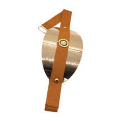 New Women Brown Elastic Waistband Belt Gold Metal Oval Plate Lion Coin Charm Fit Size S M