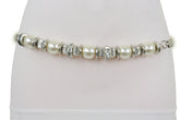 Silver Metal Chain Beaded Belt Bling Size S M L