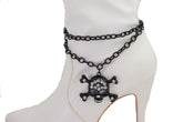 Skull & Cross Bones Skeleton Pendant Metal Boot Chain