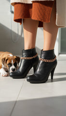 Brand New Women Gold Boot Chain Shoe Bracelet Anklet Coral Color Links Charm BC93