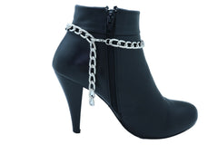 Brand New Women Silver Metal Boot Chain Bracelet Shoe Anklet Wide Arrow Charm SET BC137