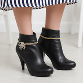 Brand New Women 2PCS Gold Metal Boot Chain Bracelet Octopus Charm Shoe Anklet BC74