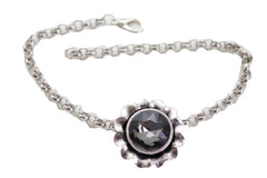 Brand New Women Silver Metal Boot Chain Bracelet Shoe Anklet Mini Flower Bling Charm SET BC221