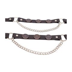 Shotgun Shell Black Faux Leather Boot Straps (Pair)