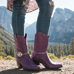 Brand New Women Silver Metal Boot Chain Bracelet Shoe Anklet Bling Long Horns Bull Charm SET BC179