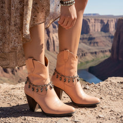 Brand New Women Pewter Color Metal Boot Chain Bracelet Shoe Anklet Mini Skull Charms SET BC311