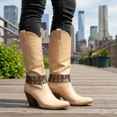 Brand New Women Antique Gold Metal Boot Chain Bracelet Shoe Anklet Wide Squares Ethnic Charm SET BC296