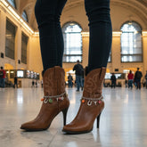 Brand New Women Silver Metal Boot Chain Bracelet Shoe Anklet Multicolor Beads Bull + Horseshoe + Long Horns Bull + Star Charms SET BC298