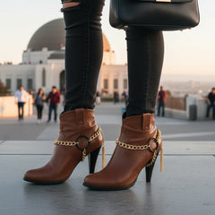 Brand New Women Gold Metal Boot Chain Bracelet Shoe Anklet Black Circle Rings Under Charms SET BC192