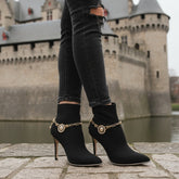 Brand New Women Gold Metal Boot Chain Bracelet Shoe Anklet Bling Lion Head Medallion Double Sided Charm SET BC176