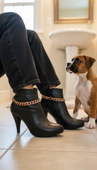 Brand New Women Gold Boot Chain Shoe Bracelet Anklet Coral Color Links Charm BC93