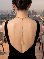 Handmade Gold Tone Coin Rhinestone Back Pendant Keepsake Necklace Add On WN82