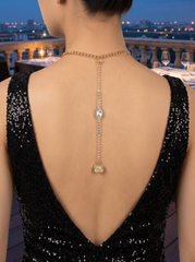 Handmade Gold Tone Coin Rhinestone Back Pendant Keepsake Necklace Add On WN82