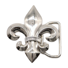 Men Women Teen Silver Metal MINI Belt Buckle Western Fashion Fleur De Lis Lily Flower