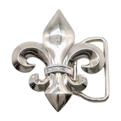 Men Women Teen Silver Metal MINI Belt Buckle Western Fashion Fleur De Lis Lily Flower