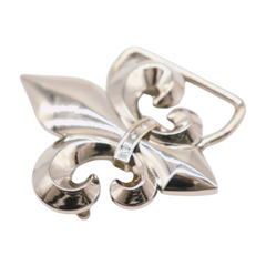 Men Women Teen Silver Metal MINI Belt Buckle Western Fashion Fleur De Lis Lily Flower