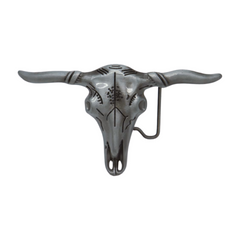 NEW Men Western Silver Metal Belt Buckle Long Horn Texas Cow Bull Skull Cowboys