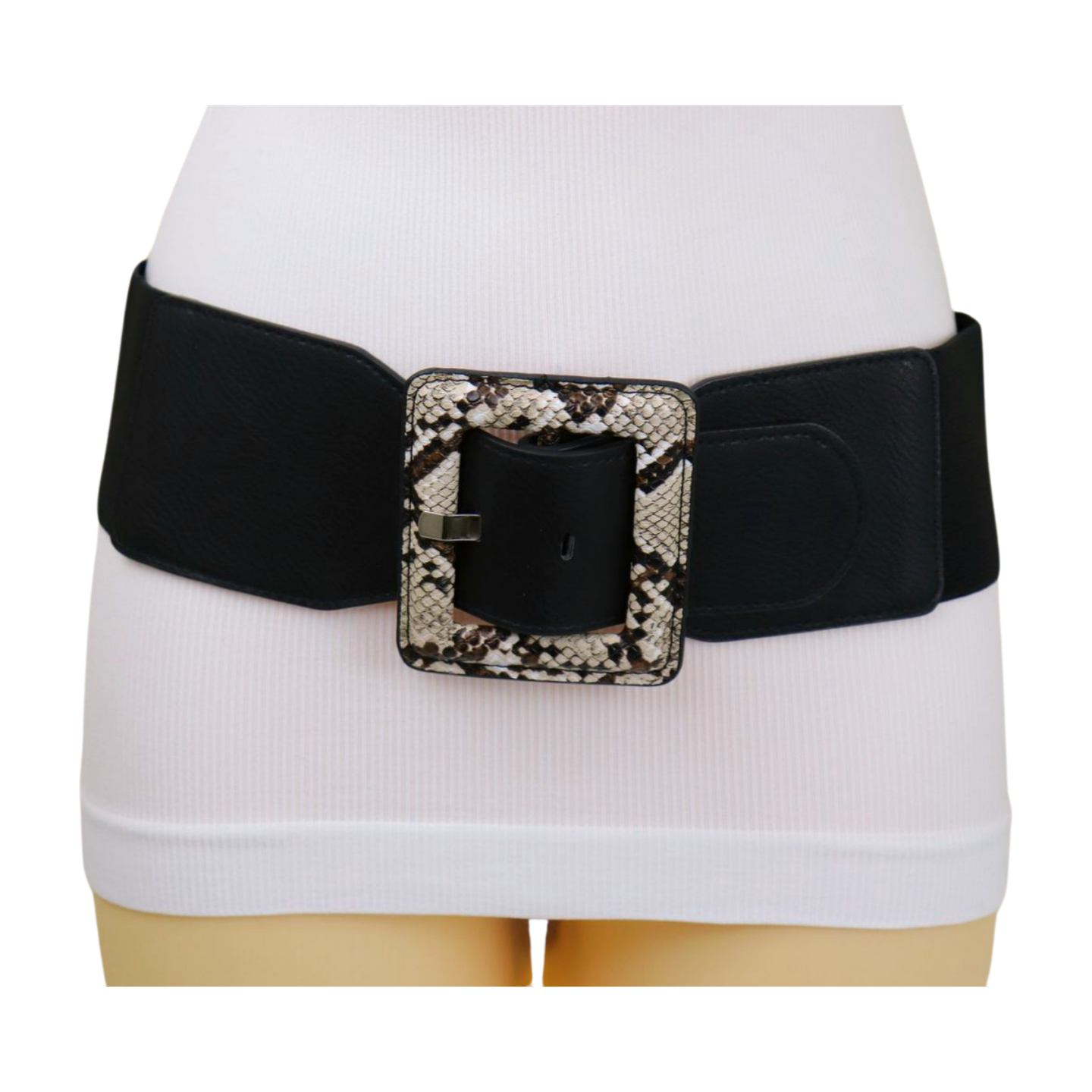 Wide black elastic sales belt