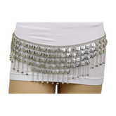 Women Ethnic Silver Metal Chain Coin Charms Belt S M