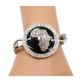 New Women Fashion Jewelry Silver Metal Chain Bracelet Africa Continent Bling Charm