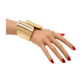 New Women Gold Metal Wrist Cuff Bracelet Fashion Jewelry Bulky Statement Stylish Look
