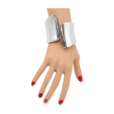 New Women Silver Metal Wrist Cuff Bracelet Fashion Jewelry Accessory