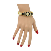 New Women Gold Plated Metal Band Bracelet Fashion Jewelry Bling Lion Head Charm