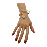 New Women Gold Metal Wrist Upper Arm Cuff Bracelet Wrap Around Snake Fashion Jewelry
