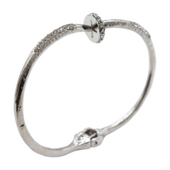 New Women Silver Plated Metal Fashion Jewelry Bling Nail Cuff Bracelet Bling Thin