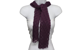 Stylish Burgundy Red Wrap Tie Scarf With Unique Geometric Mosaic Plaid