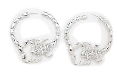 Women Earrings Set Hoop Fashion Jewelry Silver Metal Scorpion Bling Hook Closer
