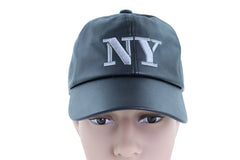New Men Women Black Fabric Fashion Baseball Cap Grey NY Hat New York One Size Fit