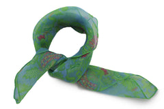 Dressy Small Neck Scarf Fabric Pocket Square Green Chic Baby Blue Pink Leaves