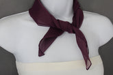 Gorgeous Women Neck Warp Tie Scarf Dark Purple Color Square Pocket Sheer Boho