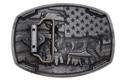 NEW Men Silver Metal Cowboys Belt Buckle Deer Nature Hunter Western Fashion Jewelry