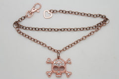 Hot Women Western Boot Bracelet Copper Metal Chain Anklet Shoe Skull Charm Heart