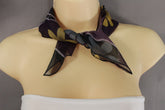 Women Mini Pocket Square Scarf Purple Lavender Flower Print Spring Summer Style