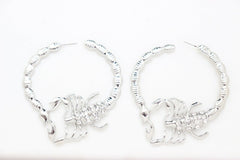 Women Earrings Set Hoop Fashion Jewelry Silver Metal Scorpion Bling Hook Closer