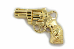New Men Women Buckle Gold Metal Western Cowboy Pistol Revolver Gun Weapon Skull Unisex