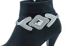 Women Silver Boot Metal Chain Anklet Bracelet Shoe Charm Retro Geometric Arrow