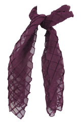 Fancy Long Red Burgundy Neck Scarf Soft Fabric Tie Wrap Geometric Mosaic Plaid
