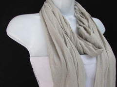 Women Gray Color Scarf Necklace Soft Fabric Multi Metal Spikes Skulls Pendants