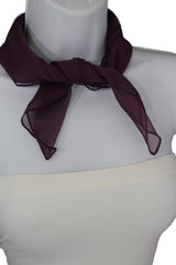 Gorgeous Women Neck Warp Tie Scarf Dark Purple Color Square Pocket Sheer Boho