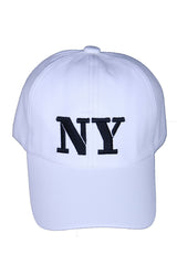 Women Men White Unisex PU Casual Fashion Baseball Cap NY Hat New York One Size