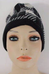 Women Scarf Turtle Neck Warmer Head Cover Outdoor Face Mask Sport Black White