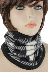 Women Scarf Turtle Neck Warmer Head Cover Outdoor Face Mask Sport Black White